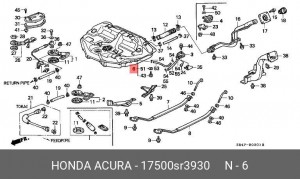 Топливный бак 17500SR3930 HONDA