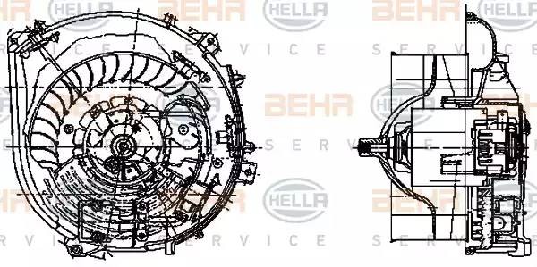 Электродвигатель, вентиляция салона 8EW009159351 HELLA