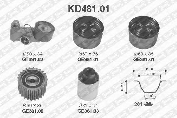 Комплект ремня ГРМ KD48101 NTN SNR