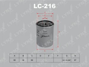 Фильтр масляный двигателя LC-216 LYNXAUTO