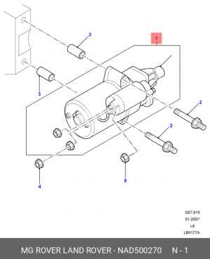 Стартер NAD500270 MG ROVER LAND ROVER
