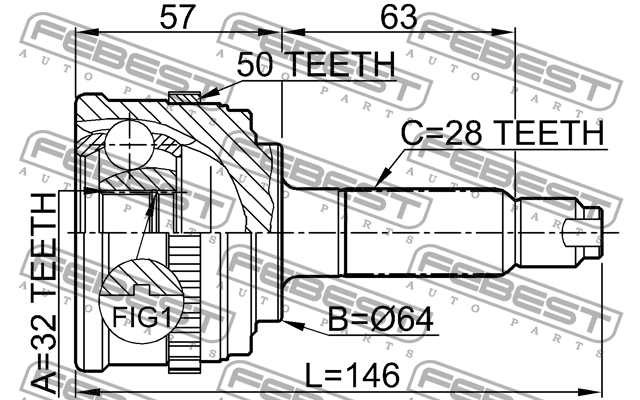 ШРУС 0310-033A50 FEBEST