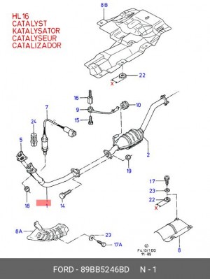 Труба приемная 89BB5246BD FORD
