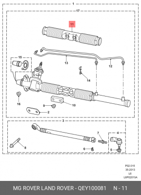 Пыльник, рулевое управление QEY100081 MG ROVER LAND ROVER