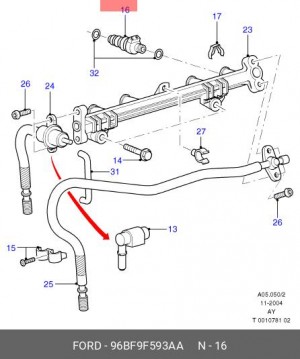 Клапанная форсунка 96BF-9F593-AA FORD