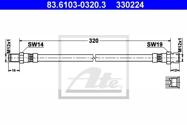 Тормозной шланг 83.6103-0320.3 ATE