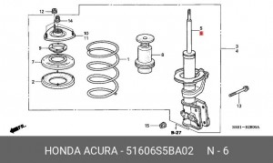 Амортизатор подвески 51606S5BA02 HONDA