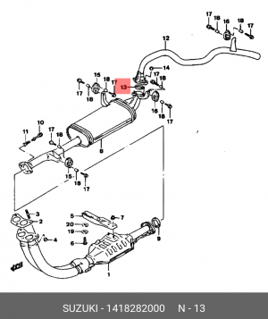Уплотнительное кольцо, выпускной тр 14182-82000 SUZUKI