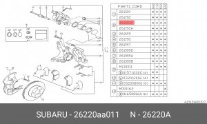Тормозной суппорт 26220AA011 SUBARU