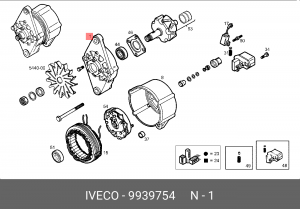 Подшипник со стороны привода, генератор 9939754 IVECO