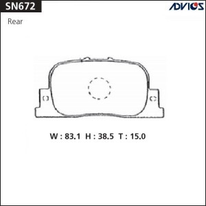 Колодки тормозные дисковые SN672 ADVICS