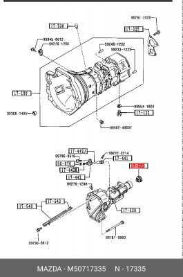 Уплотняющее кольцо, ступенчатая коробка передач M507-17-335 MAZDA