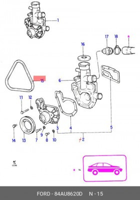 Клиновой ремень 84AU-8620-D FORD