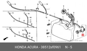 Электронасос стеклоомывателя 38512SF0961 HONDA