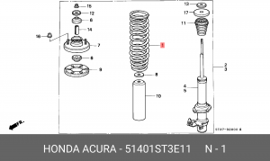 Пружина ходовой части 51401ST3E11 HONDA