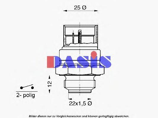Термовыключатель, вентилятор радиатора 752016N AKS DASIS