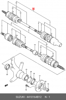 Шарнирный комплект, приводной вал 44101-64B12 SUZUKI