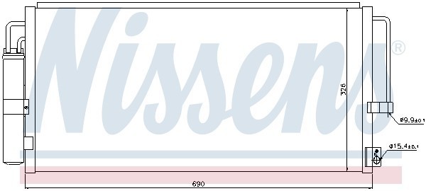 Конденсатор, кондиционер 94884 NISSENS