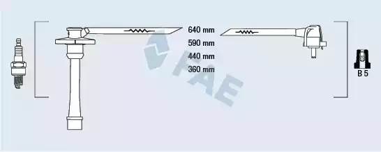 Ккомплект проводов зажигания 83581 FAE