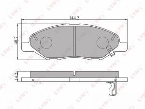 Колодки тормозные дисковые BD-5707 LYNXAUTO
