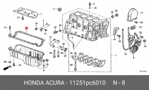 Прокладка, маслянная ванна 11251PC6010 HONDA