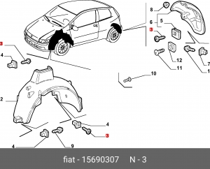Болт крепления 15690307 ALFA FIAT LANCIA