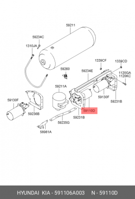 Цилиндр тормозной главный 591106A003 HYUNDAI KIA