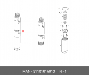 Корпус форсунки 51101016013 MAN