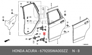 Петля - шарнир открывания двери 67920SWA003ZZ HONDA