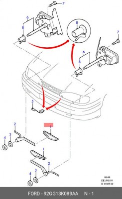 Щетка стеклоочистителя, система очистки фар 92GG13K089AA FORD