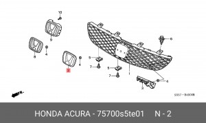 Эмблема 75700S5TE01 HONDA