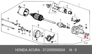 Втулка, вал стартера 31209590004 HONDA