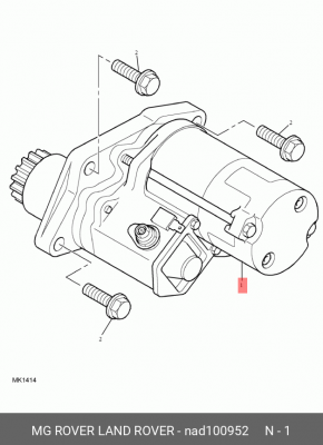 Стартер NAD100952 MG ROVER LAND ROVER