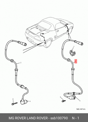Датчик, частота вращения колеса SSB100790 MG ROVER LAND ROVER