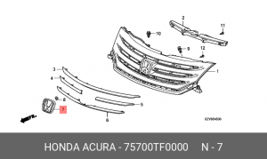 Эмблема 75700TF0000 HONDA