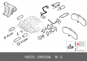 Комплект тормозных колодок, диско 2992336 IVECO