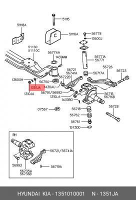 Стопорное кольцо, глушитель 1351010001 HYUNDAI KIA