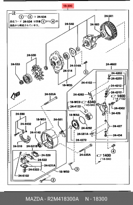 Генератор R2M418300A MAZDA