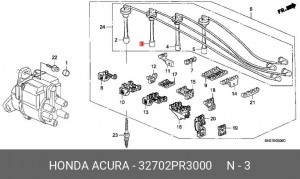 Ккомплект проводов зажигания 32702PR3000 HONDA
