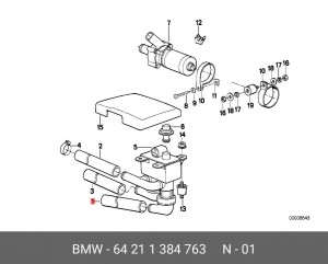 Шланг 64 21 1 384 763 BMW