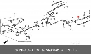 Трос, стояночная тормозная система 47560ST3E13 HONDA