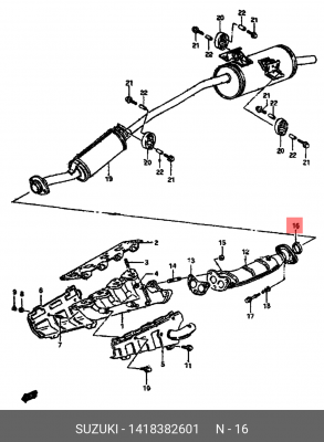 Уплотнительное кольцо, выпускной тр 14183-82601 SUZUKI