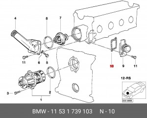 Прокладка, термостат 11 53 1 739 103 BMW