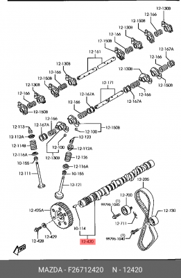 Распредвал F26712420 MAZDA