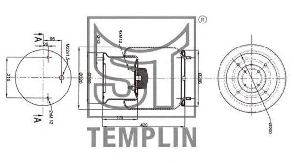 Кожух пневматической рессоры 040606106070 TEMPLIN