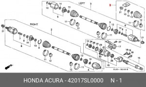 Комплект пылника, приводной вал 42017SL0000 HONDA