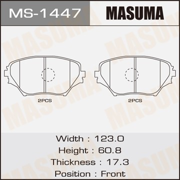 Колодки тормозные дисковые MS1447 MASUMA
