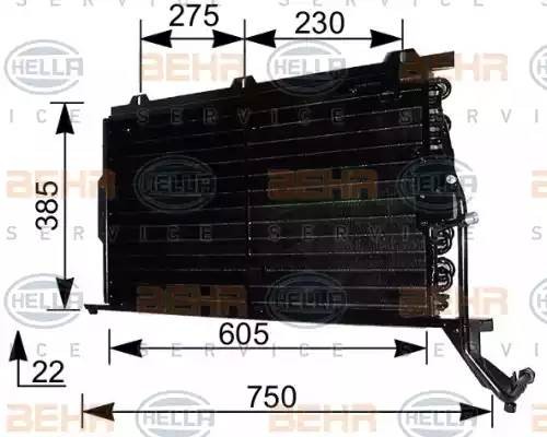 Конденсатор, кондиционер 8FC351037321 HELLA