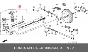 Главный тормозной цилиндр 46100SM4A04 HONDA