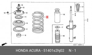 Пружина подвески 51401S2HJ02 HONDA